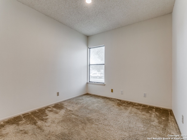 spare room with carpet floors and a textured ceiling