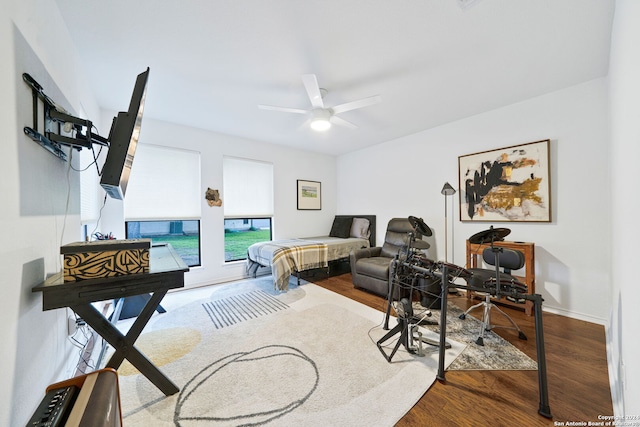 interior space with hardwood / wood-style flooring