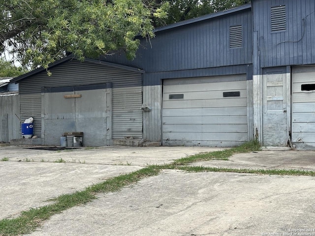 view of garage