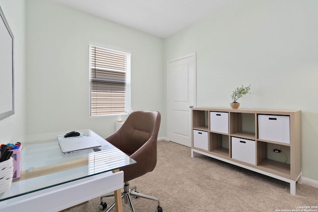 office with carpet flooring and baseboards