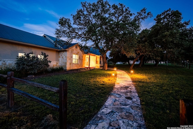 view of yard with fence