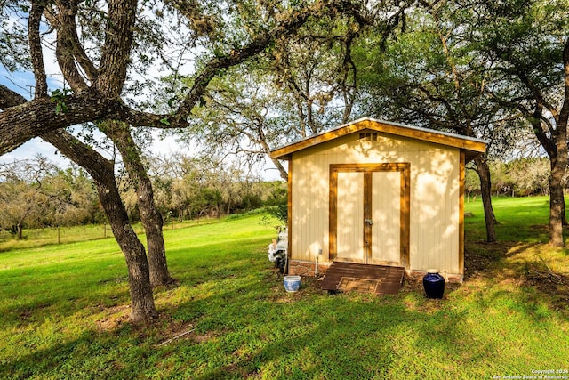 view of shed