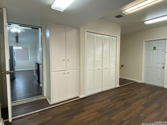 hall featuring dark hardwood / wood-style flooring