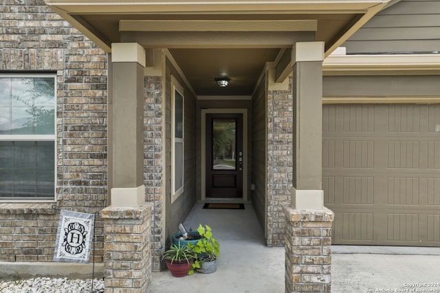 entrance to property with a garage