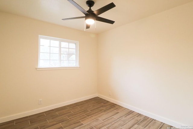 unfurnished room featuring ceiling fan