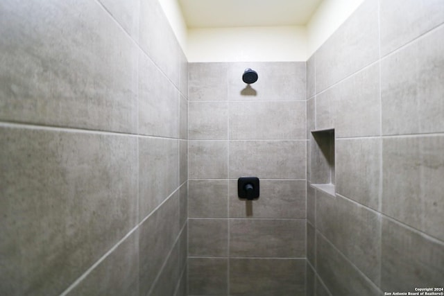 interior details with tiled shower