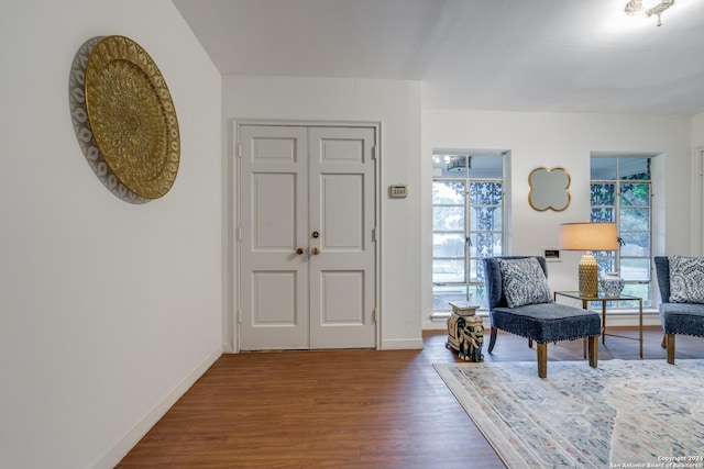 foyer with hardwood / wood-style floors