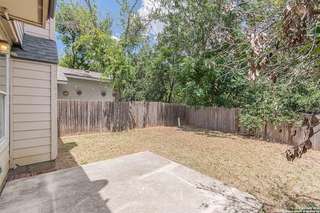 view of yard with a patio area