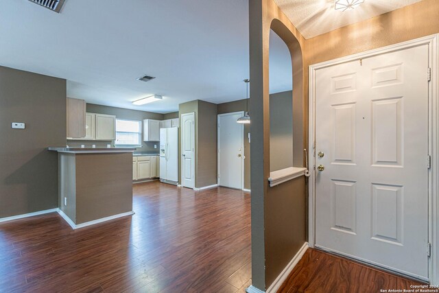 foyer featuring dark hardwood / wood-style floors