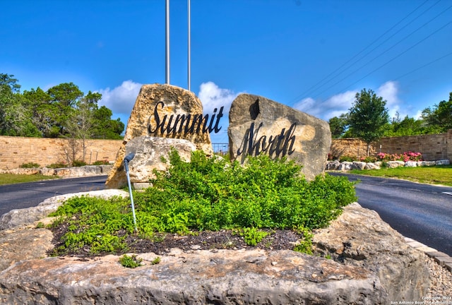 view of community sign