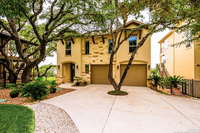 view of front of home with a garage