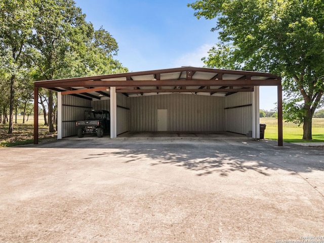 view of parking with a carport