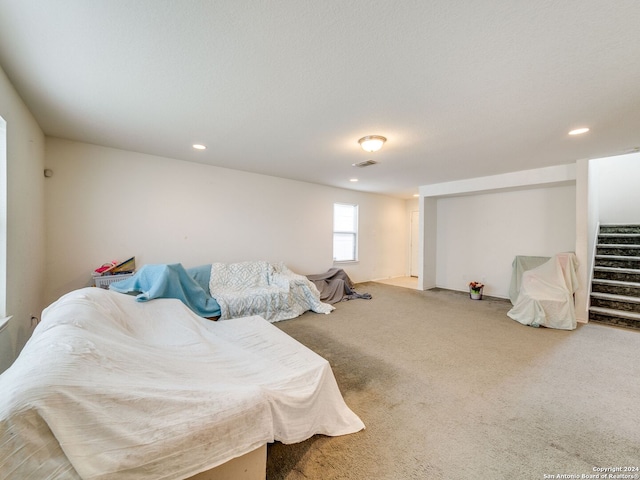 bedroom featuring carpet flooring