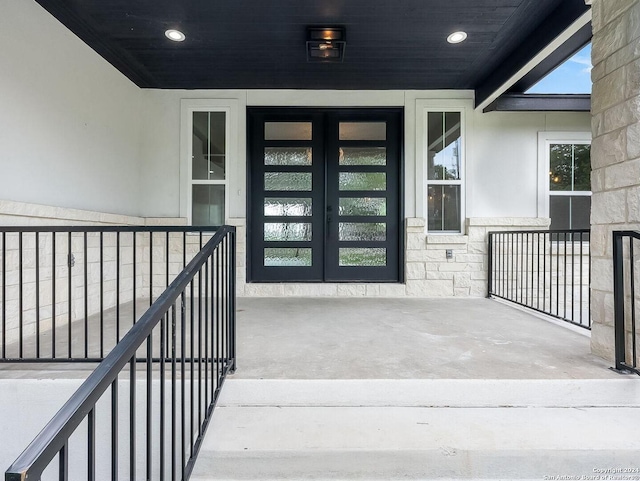 view of exterior entry with french doors