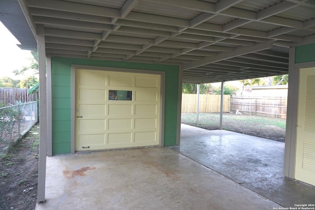 view of garage