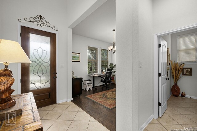 view of tiled foyer entrance