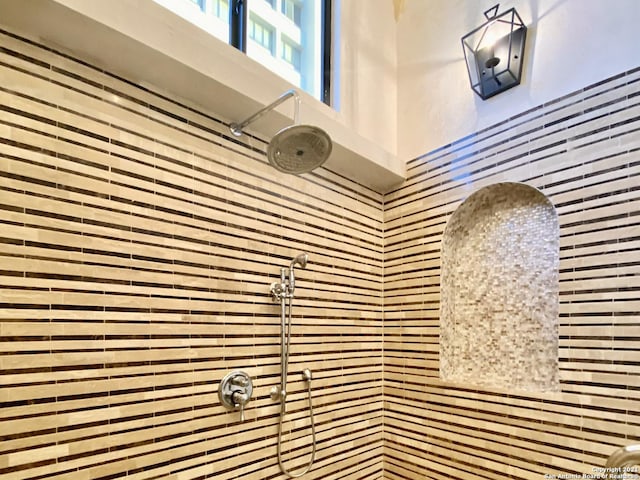 details with tiled shower