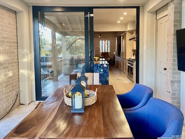 dining room featuring sink