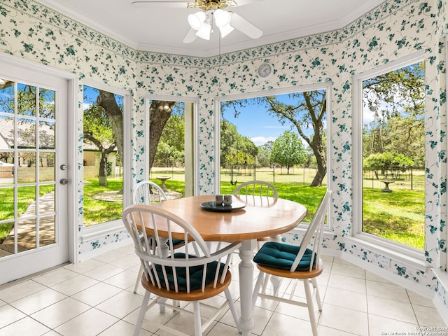 143 Cascade Caverns, Boerne, TX 78015 - sunroom / solarium featuring plenty of natural light and ceiling fan