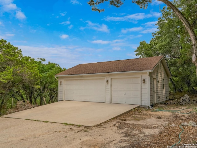 view of garage