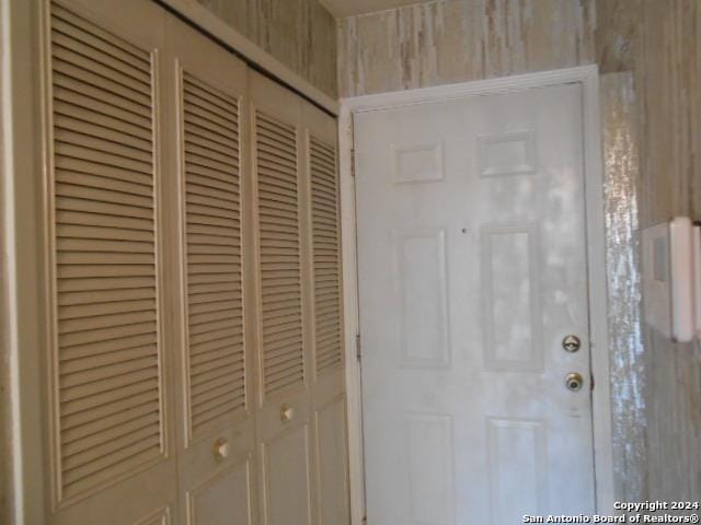 interior space with wood walls