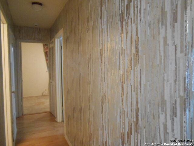 hall featuring light hardwood / wood-style floors