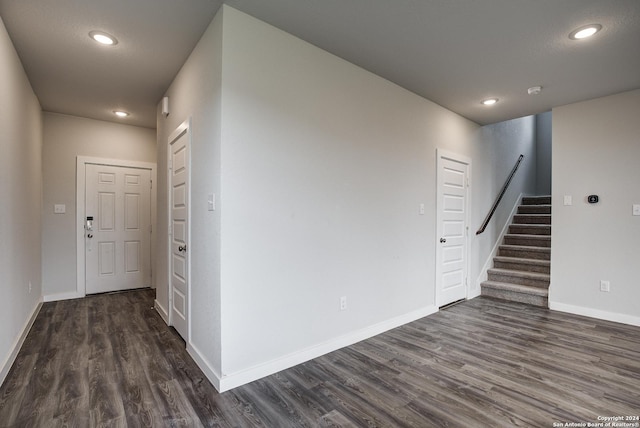 interior space featuring dark wood-type flooring