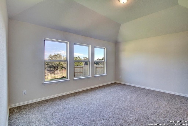 bonus room featuring carpet flooring and vaulted ceiling