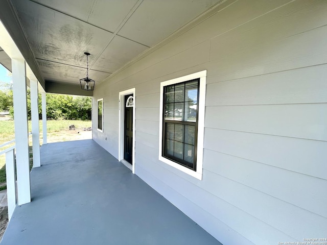 view of patio with a porch