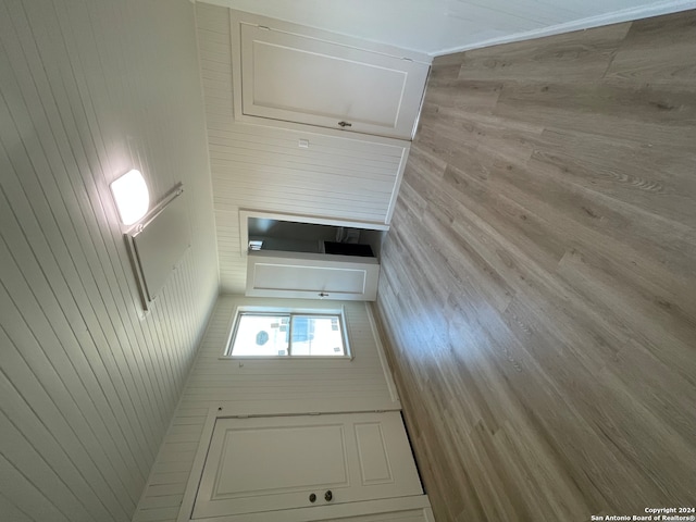 interior space with light hardwood / wood-style flooring