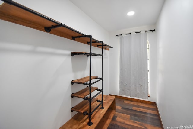 spacious closet with hardwood / wood-style floors