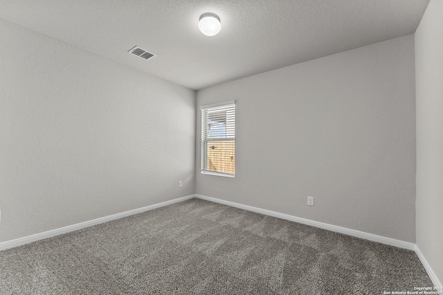 carpeted spare room featuring a textured ceiling