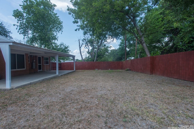 view of yard featuring a patio area