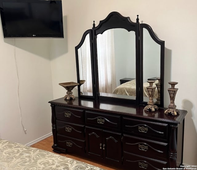 bedroom featuring light hardwood / wood-style flooring