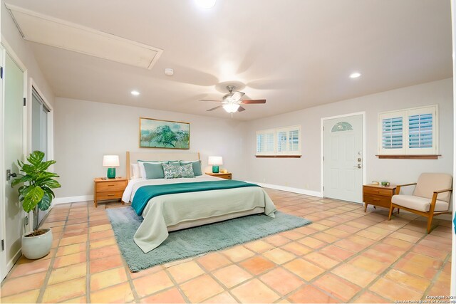 bedroom with ceiling fan