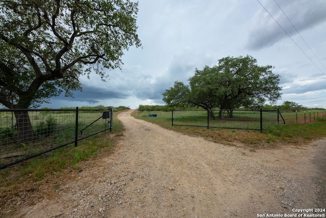 view of street featuring a rural view