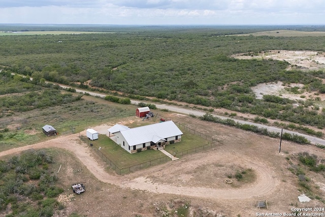 aerial view with a rural view