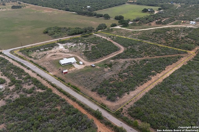 bird's eye view featuring a rural view