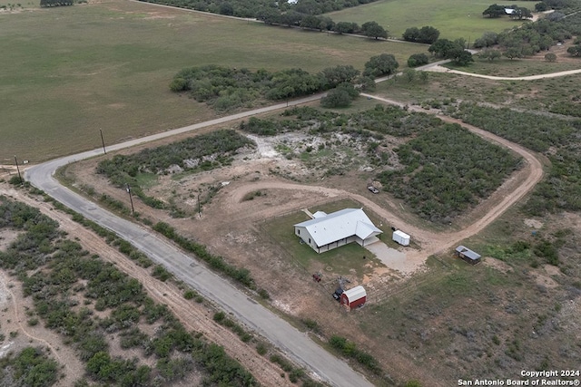 aerial view featuring a rural view