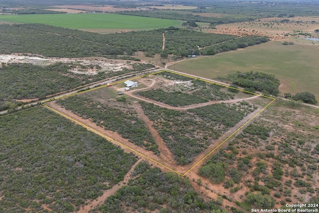 drone / aerial view featuring a rural view