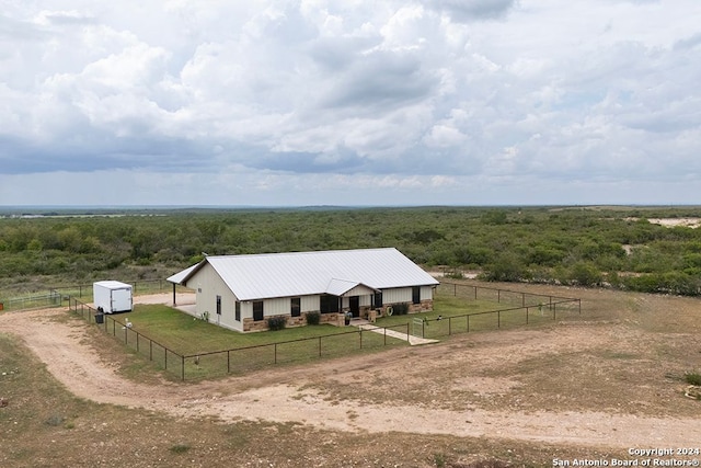 drone / aerial view with a rural view