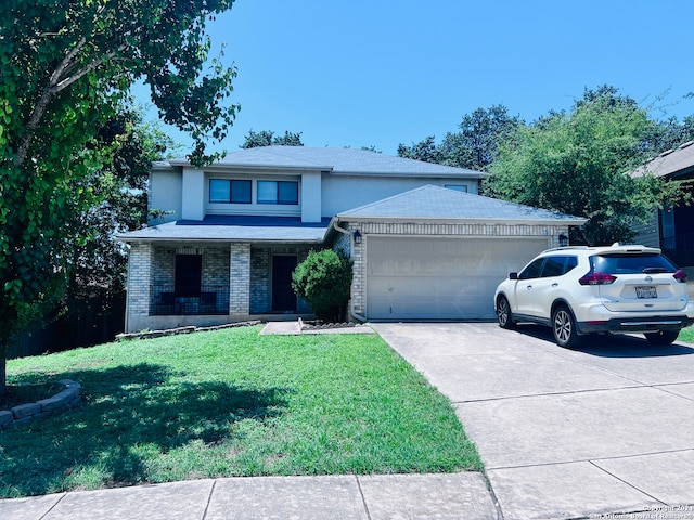 view of property featuring a front lawn