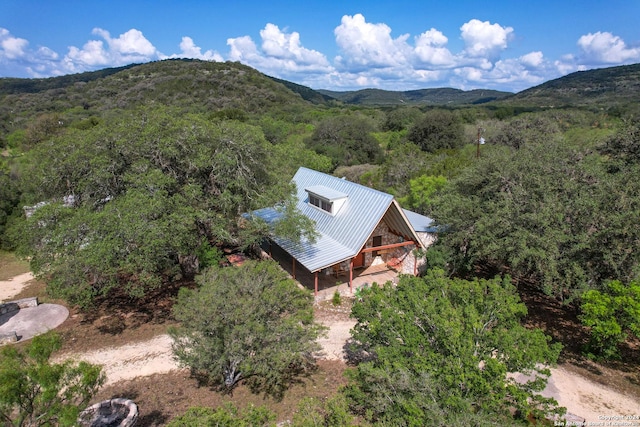 aerial view featuring a mountain view