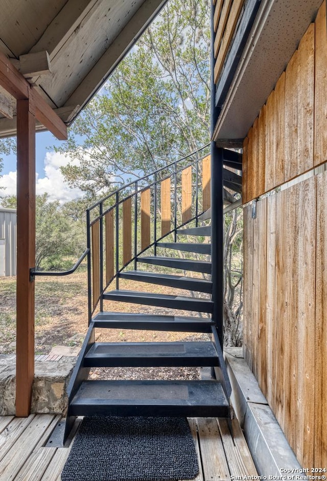 view of stairway