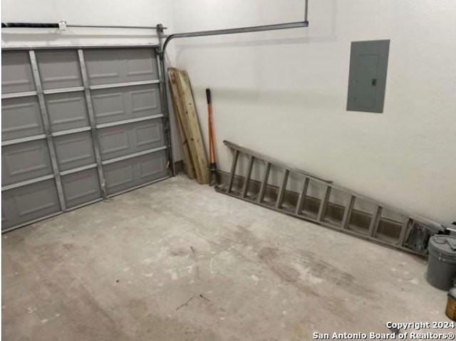 garage with electric panel