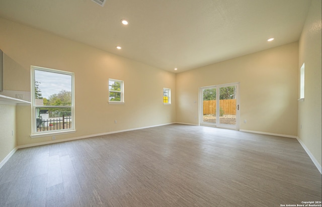 spare room featuring light hardwood / wood-style floors