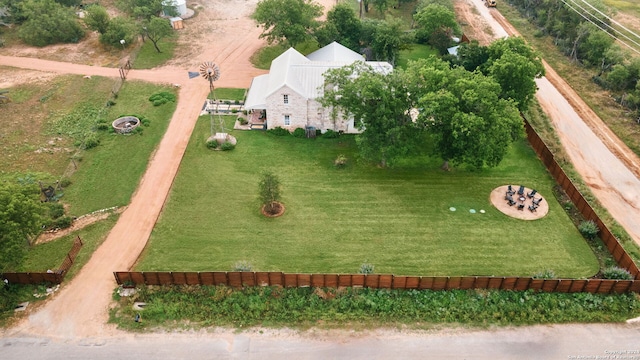 drone / aerial view featuring a rural view