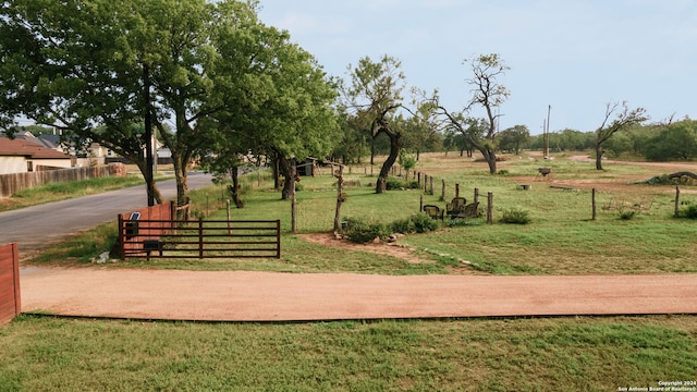 view of property's community with a yard