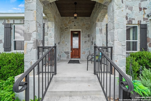 view of doorway to property