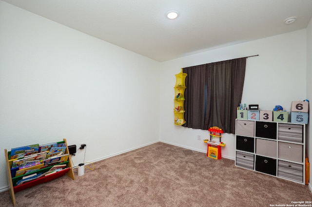 game room featuring carpet